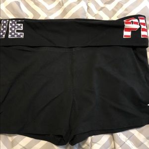 Pink fold over yoga short